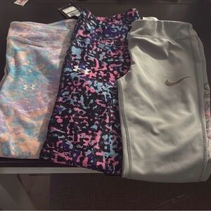 Nike Kids Multicolor and Gray Leggings Set